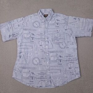 Vintage Creekwood Shirt Mens XL Blue Nautical Boating Embroidered‎ Duck USA Made